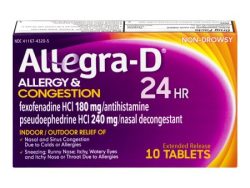 Allegra-D (Generic Fexofenadine and Pseudoephedrine)