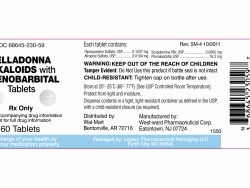 Belladonna Alkaloid Combinations and Phenobarbital