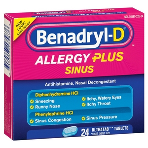 Benadryl-D Allergy Plus Sinus (Generic Phenylephrine)