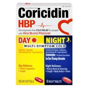 Coricidin HBP Day and Night Multi-Symptom Cold (Generic Dextromethorphan)