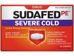 Sudafed PE Severe Cold (Generic Phenylephrine)
