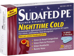 Sudafed PE Day/Night Congestion (Generic Diphenhydramine)