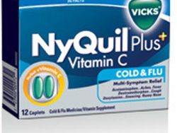 Vicks NyQuil Cold and Flu Symptom Relief Plus Vitamin C (Generic Doxylamine)